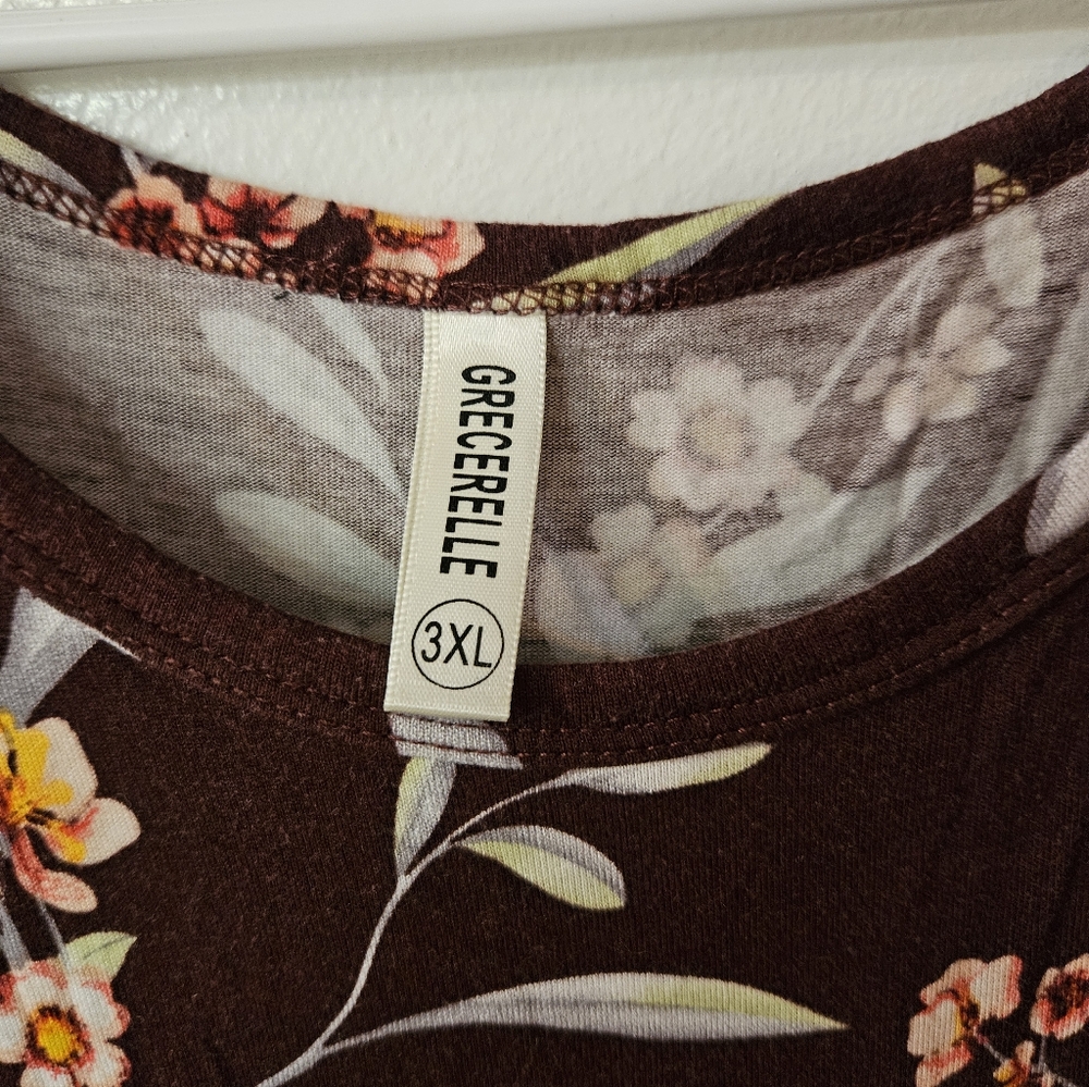 Grecerelle Floral Maxi Dress - Reddish Brown - Picture 2 of 6